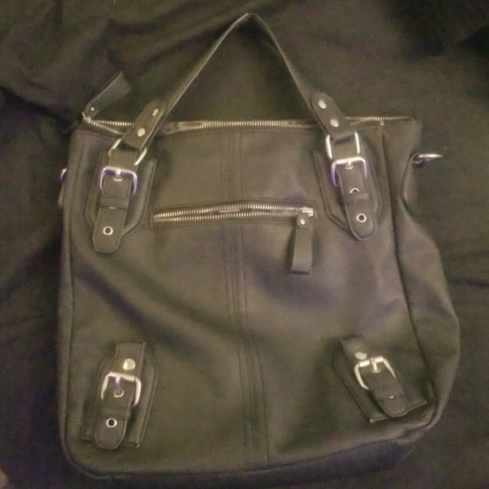 Maurice's black faux leather bag, large